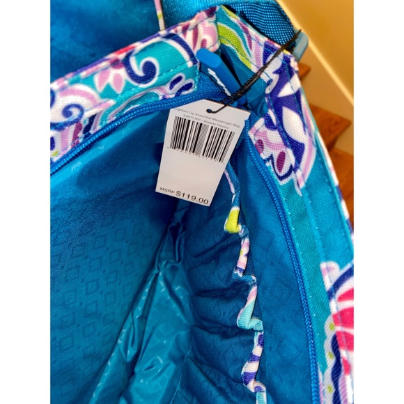 Vera Bradley Lighten Up Messenger Bag Waikiki Blue - Picture 6 of 11